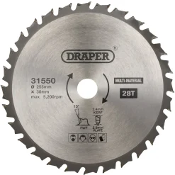 TCT Multi-Purpose Circular Saw Blade, 255 x 30mm, 28T