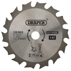 TCT Multi-Purpose Circular Saw Blade, 165 x 20mm, 14T