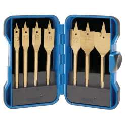 Titanium Nitride Coated Flat Wood Bit Set (7 Piece)