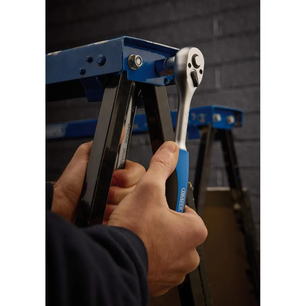 72 Tooth Reversible Soft Grip Ratchets, 3/8" Sq. Dr.