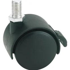 Twin Nylon Bolt Castor with Brake, 40mm Diameter, S.W.L. 25kg