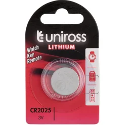 Uniross Lithium Coin Cell CR2025 Battery