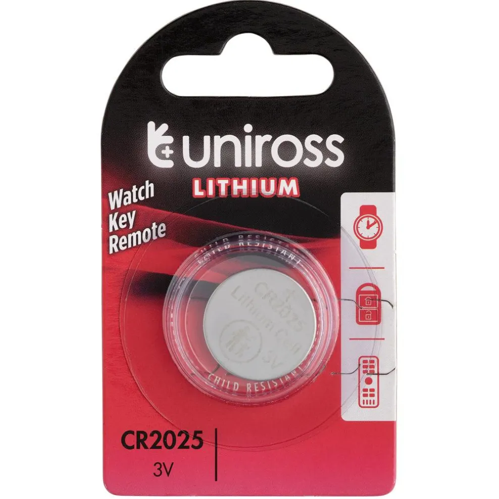 Uniross Lithium Coin Cell CR2025 Battery
