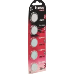 Uniross Lithium Coin Cell CR2025 Batteries (Pack of 5)
