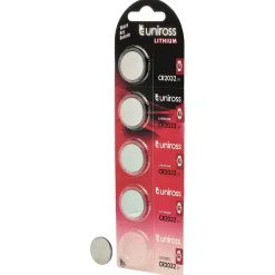 Uniross Lithium Coin Cell CR2032 Batteries (Pack of 5)