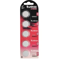 Uniross Lithium Coin Cell CR2032 Batteries (Pack of 5)