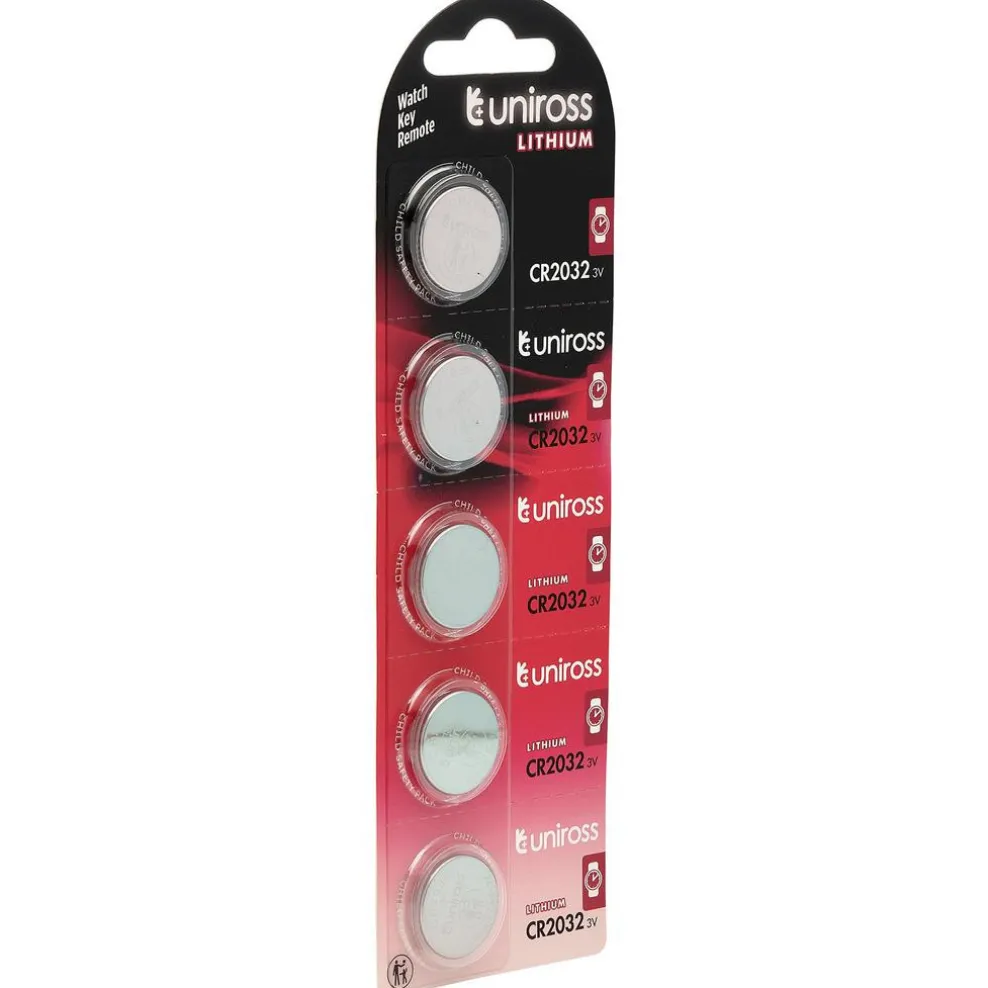 Uniross Lithium Coin Cell CR2032 Batteries (Pack of 5)