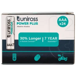 Uniross LR03 AAA Power Plus Alkaline Batteries (Pack of 24)