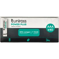Uniross LR03 AAA Power Plus Alkaline Batteries (Pack of 40)