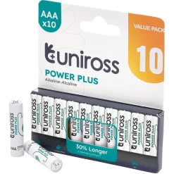 Uniross LR03 AAA Power Plus Alkaline Batteries (Pack of 10)