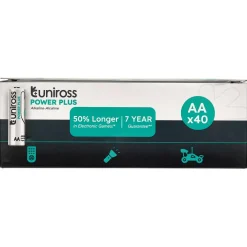Uniross LR6 AA Power Plus Alkaline Batteries (Pack of 40)
