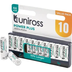 Uniross LR6 AA Power Plus Alkaline Batteries (Pack of 10)