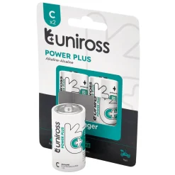 Uniross LR14 C Power Plus Alkaline Batteries (Pack of 2)