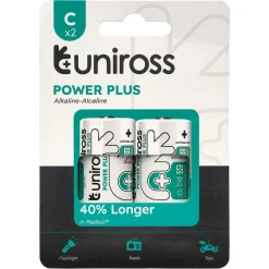 Uniross LR14 C Power Plus Alkaline Batteries (Pack of 2)