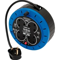 230V 13A 4 Socket Cassette Reel, 5m