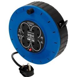 230V 13A 4 Socket Cassette Reel, 15m