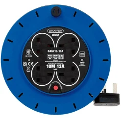 230V 13A 4 Socket Cassette Reel, 10m