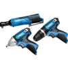 12V Drill Drive and Ratchet Interchange Kit, 2 x 4.0Ah Li-ion Battery, 1 x 1.5Ah Li-ion Battery, 1 x Fast Charger, 1 x Tool Bag