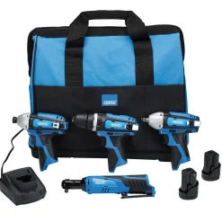 12V Drill Drive and Ratchet Interchange Kit II, 2 x 1.5Ah Li-ion Batteries, 1 x Fast Charger and 1 x Tool Bag
