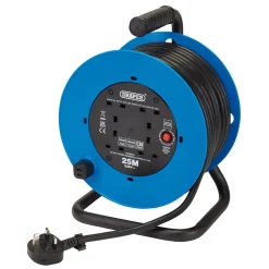 230V Heavy Duty Industrial Four Socket Cable Reel, 25m