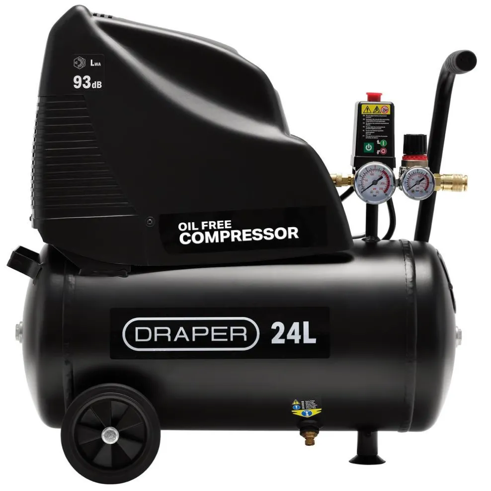 230V 24L Direct Drive Oil-Free Air Compressor, 1.1kW/1.5hp