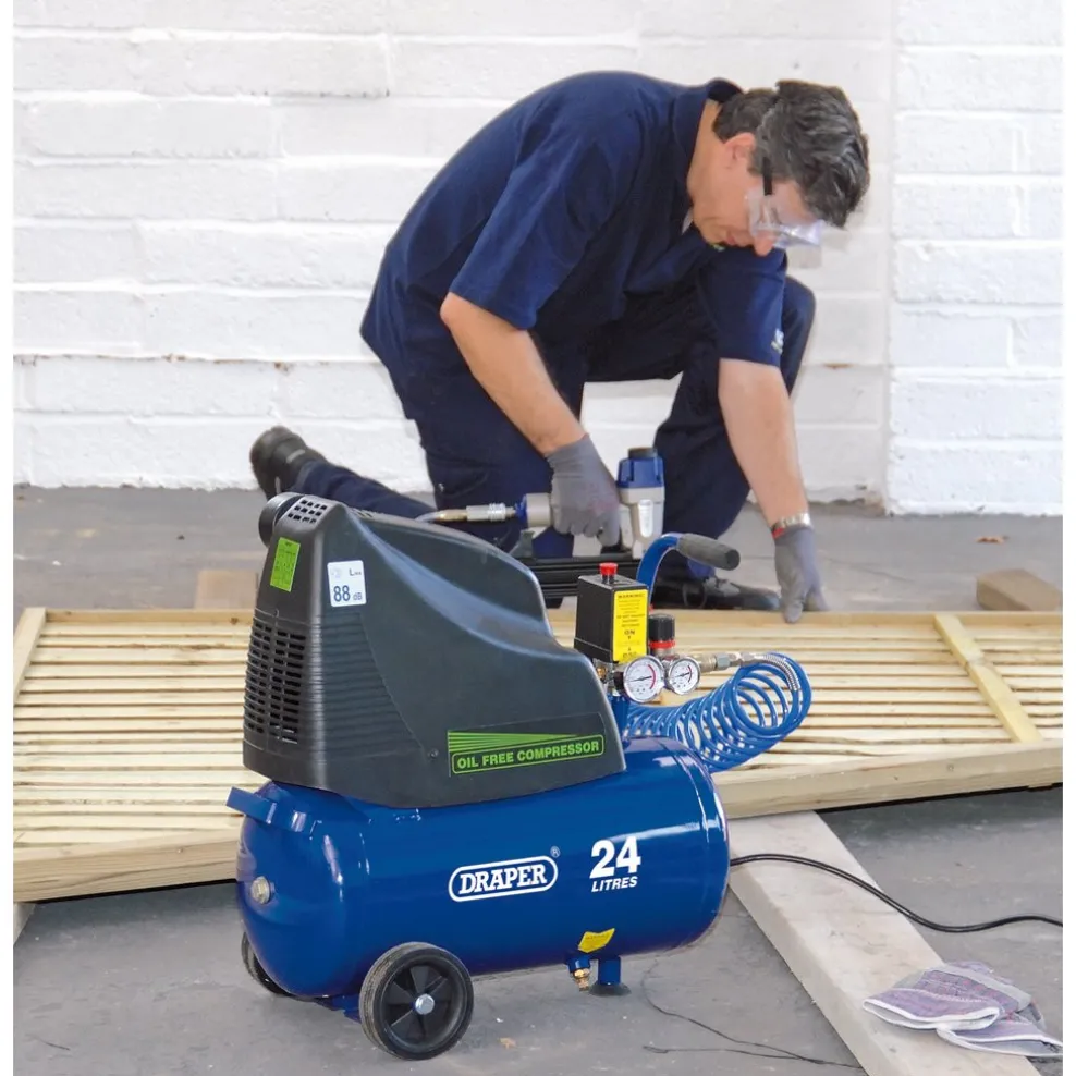 230V 24L Direct Drive Oil-Free Air Compressor, 1.1kW/1.5hp