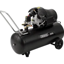 230V 100L Direct Drive V-Twin Air Compressor, 2.2kW/3hp