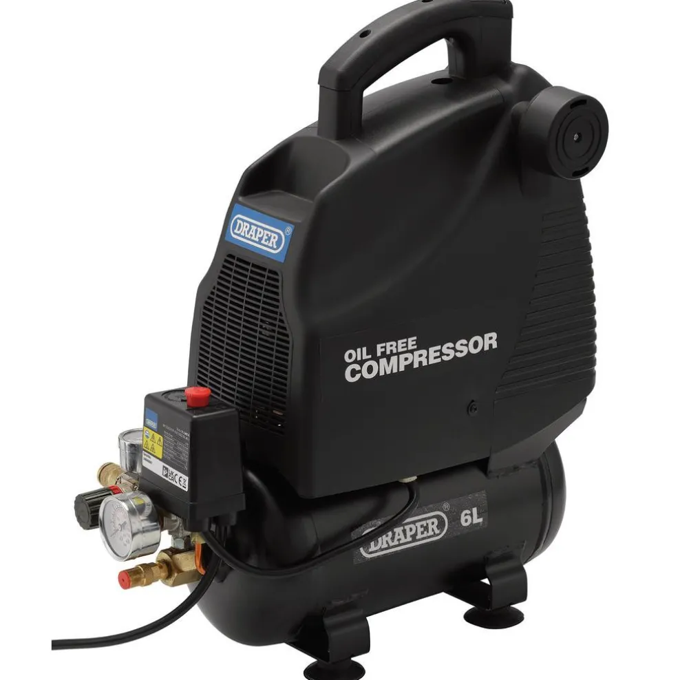 230V 6L Oil-Free Air Compressor, 1.1kW/1.5hp
