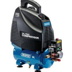 230V 6L Oil-Free Air Compressor, 1.1kW/1.5hp