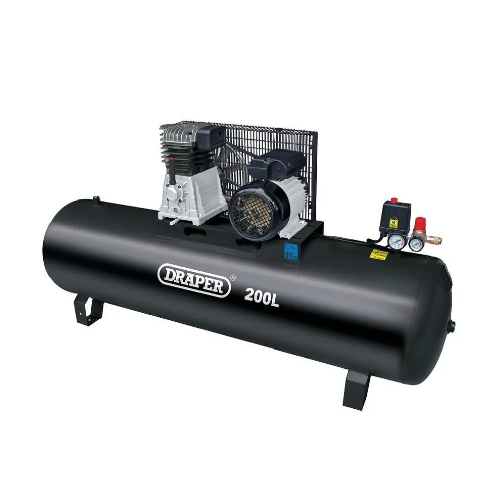 230V 200L Stationary Belt-Driven Air Compressor, 2.2kW/3HP