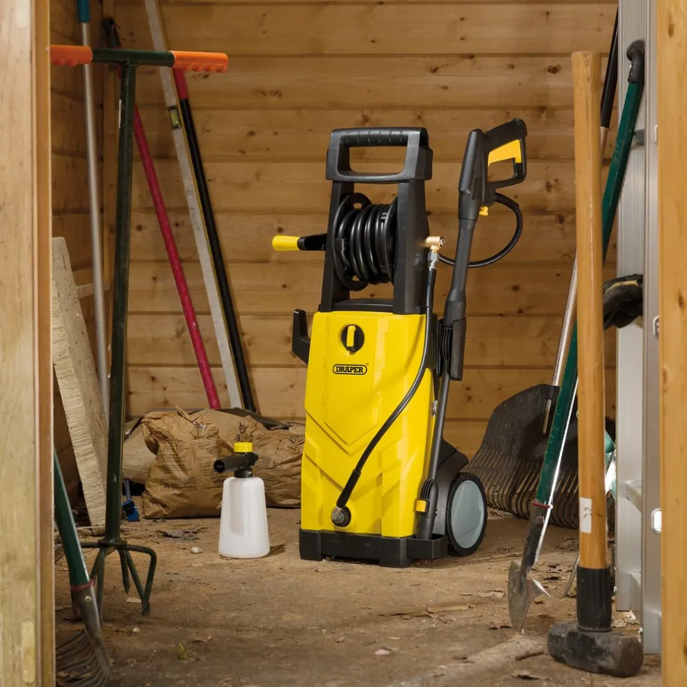 230V Pressure Washer, 2200W, 165Bar, Yellow