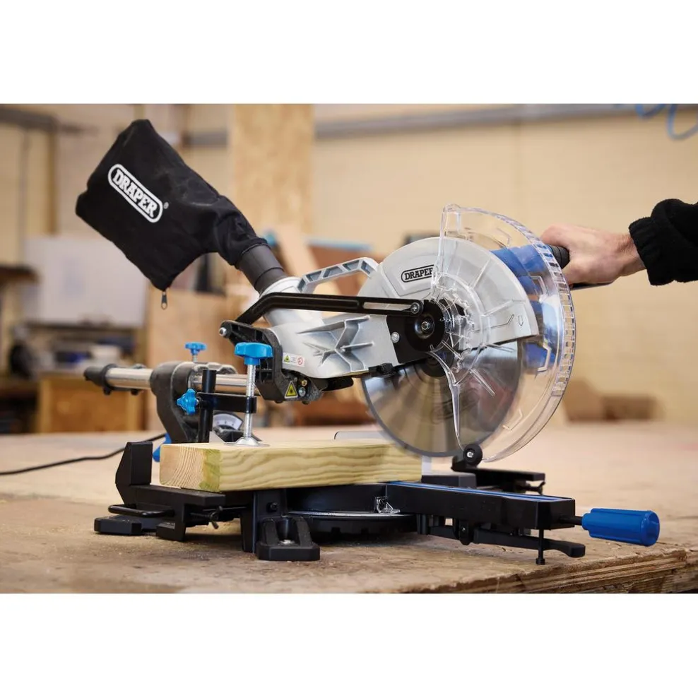 230V Sliding Compound Mitre Saw, 255mm, 1800W