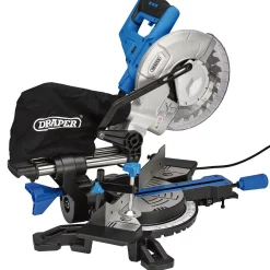230V Sliding Compound Mitre Saw with Laser Cutting Guide, 210mm, 1500W