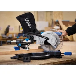 230V Sliding Compound Mitre Saw with Laser Cutting Guide, 210mm, 1500W