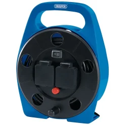 230V 2-Way Cable Reel with LED Work Light, 10m