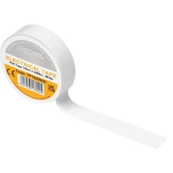 White PVC Electrical Insulation Tape, 19mm x 20m (Pack of 10)