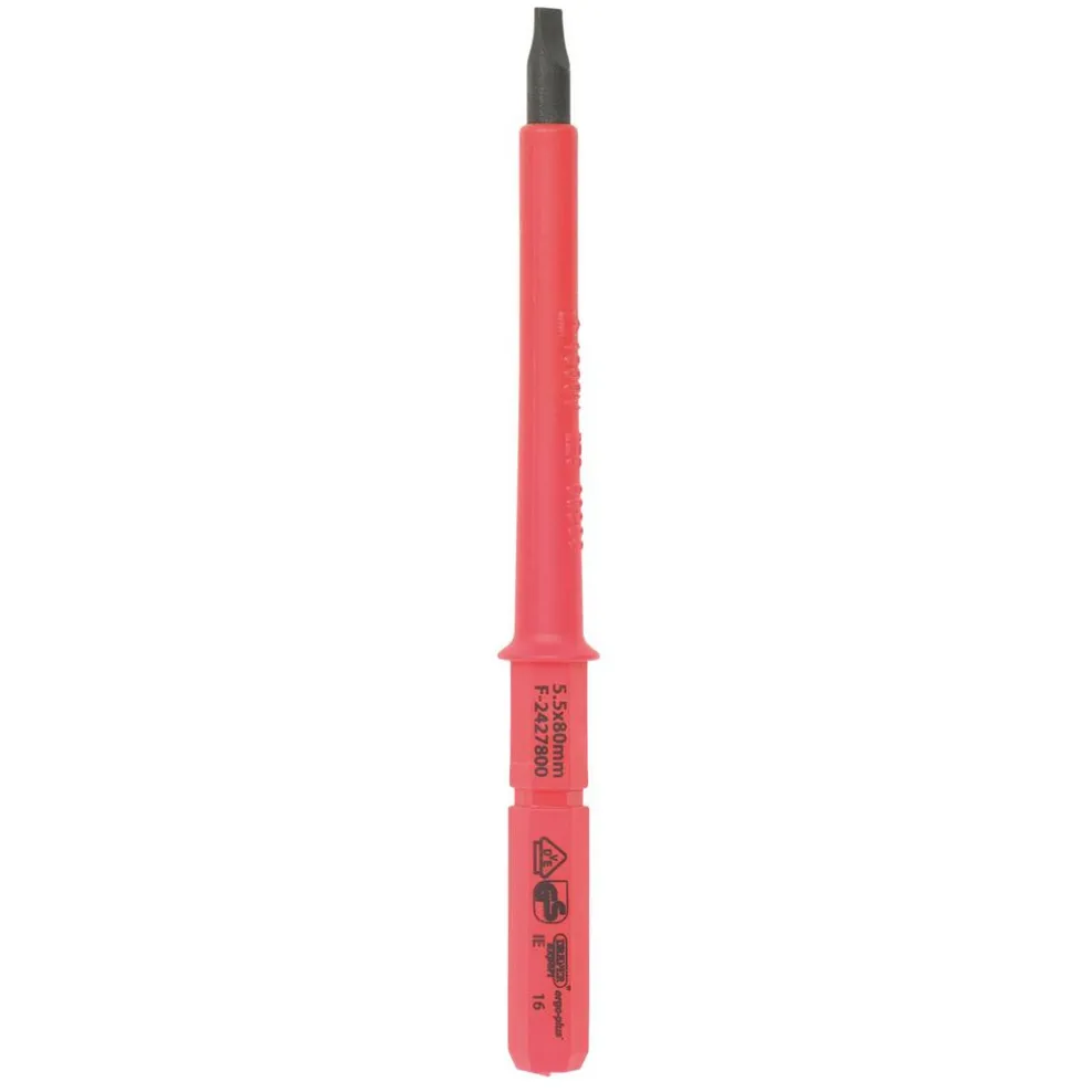 XP1000® VDE Plain Slot Interchangeable Screwdriver Blade, 5.5 x 80mm