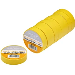 Yellow PVC Electrical Insulation Tape, 19mm x 33m (Pack of 10)