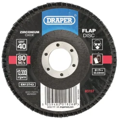 Zirconium Oxide Flap Disc, 115 x 22.23mm, 40 Grit